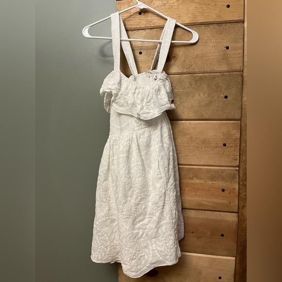 Madewell Embroidered White Apron Ruffle Dress Cottagecore Summer - Picture 4 of 8